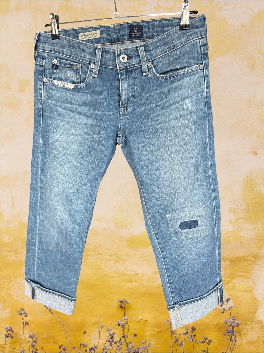 Ag Adriano Goldschmied Light Blue Cropped Jeans